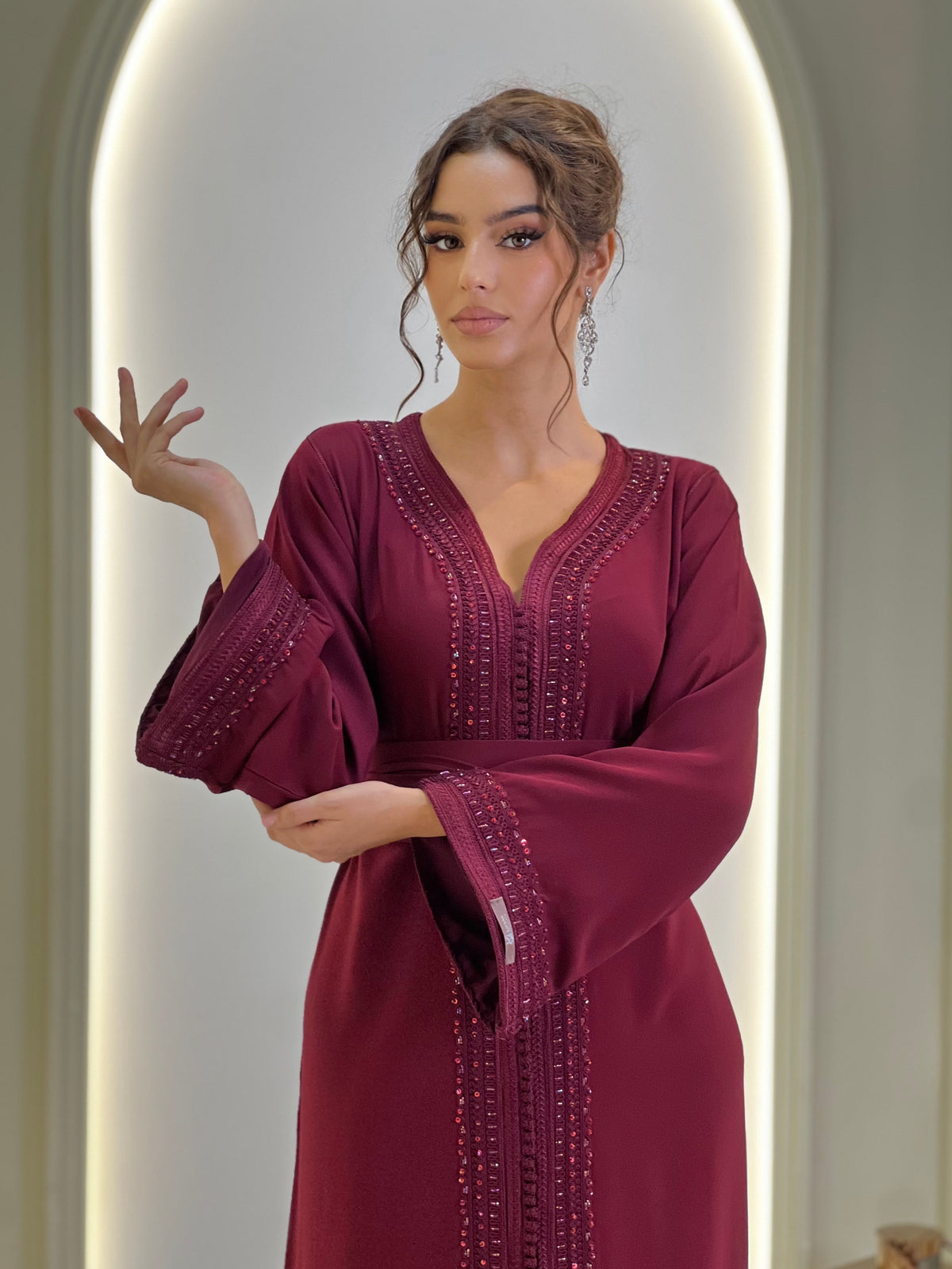 Kaftan Bayan, Moroccan kaftan in crepe – view 28 | Kaftan Elegance