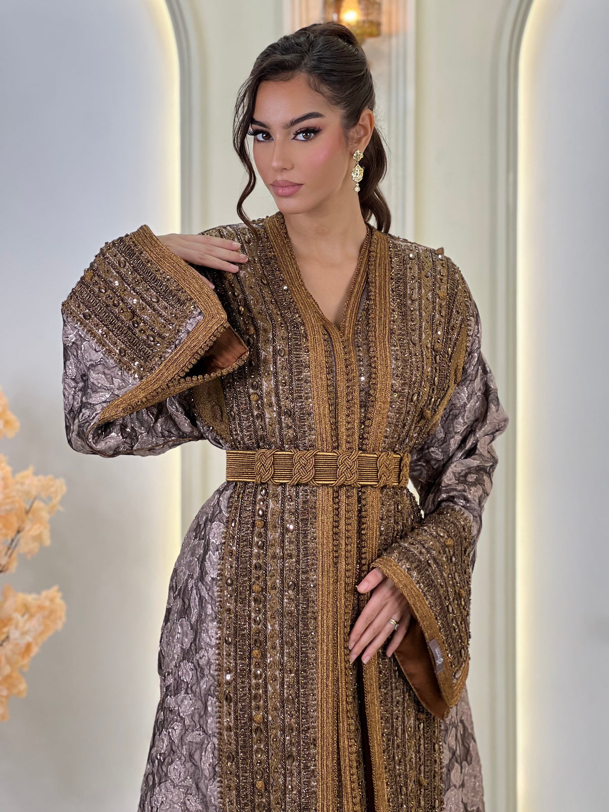 Lebsa Yelina, Moroccan lebsa in brocade – view 5 | Kaftan Elegance