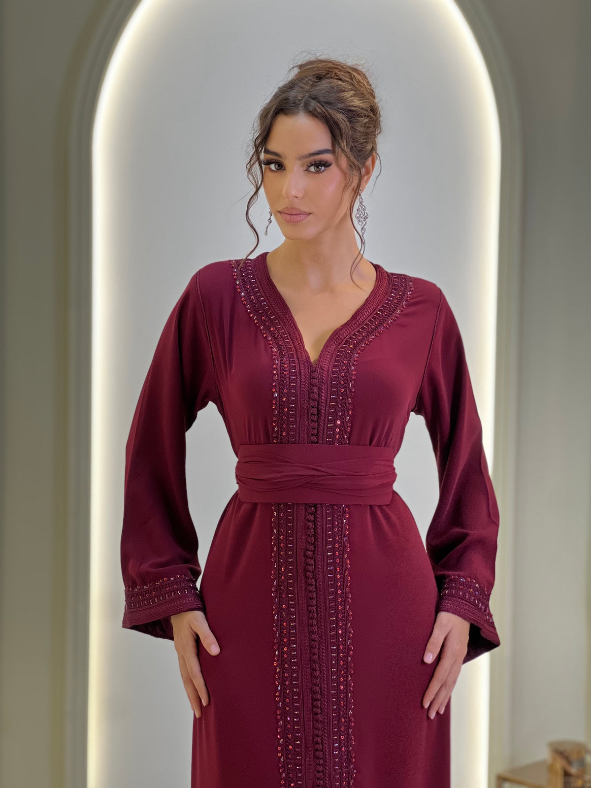 Kaftan Bayan, Moroccan kaftan in crepe – view 8 | Kaftan Elegance
