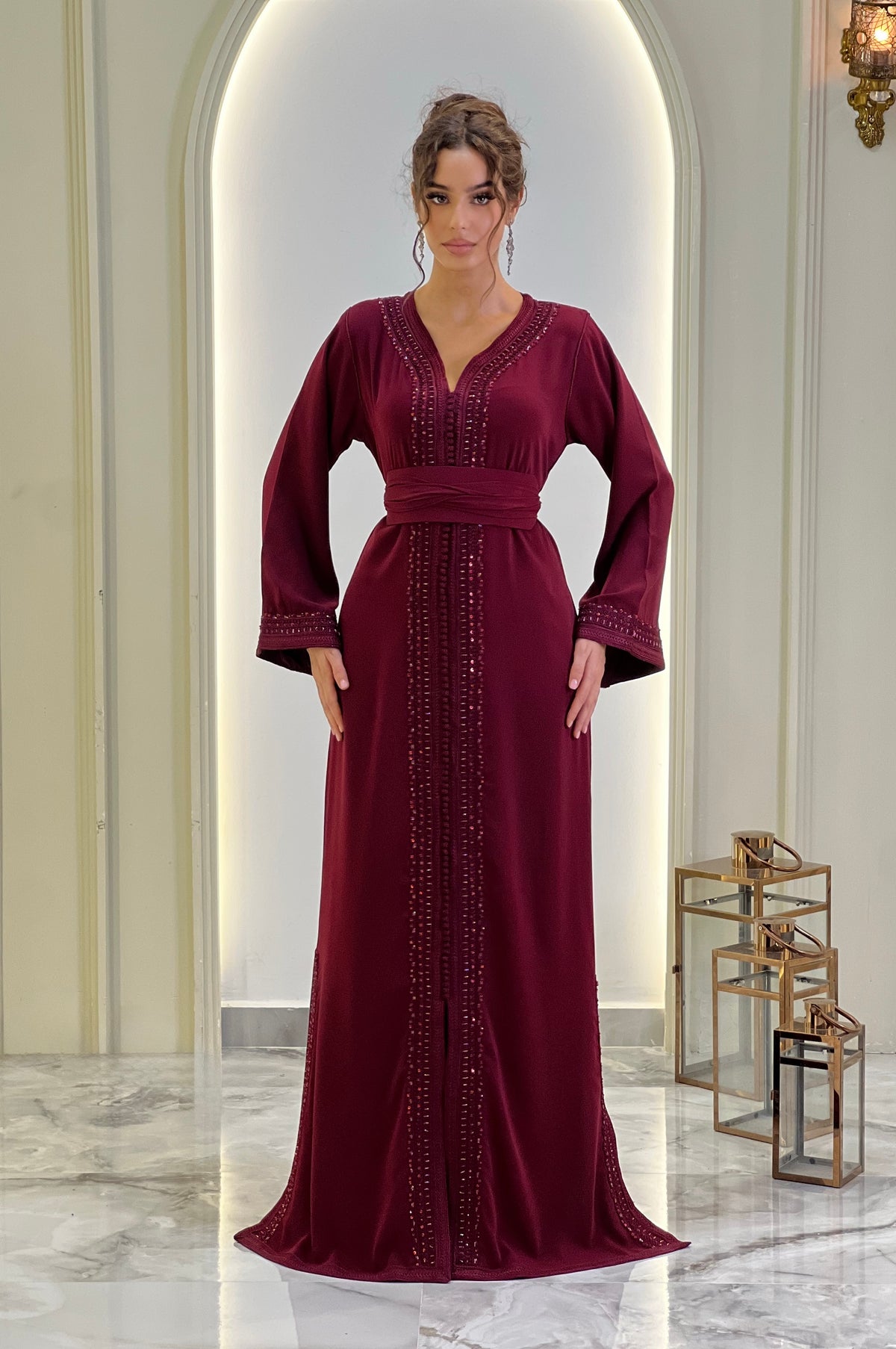 Kaftan Bayan, Moroccan kaftan in crepe – view 26 | Kaftan Elegance