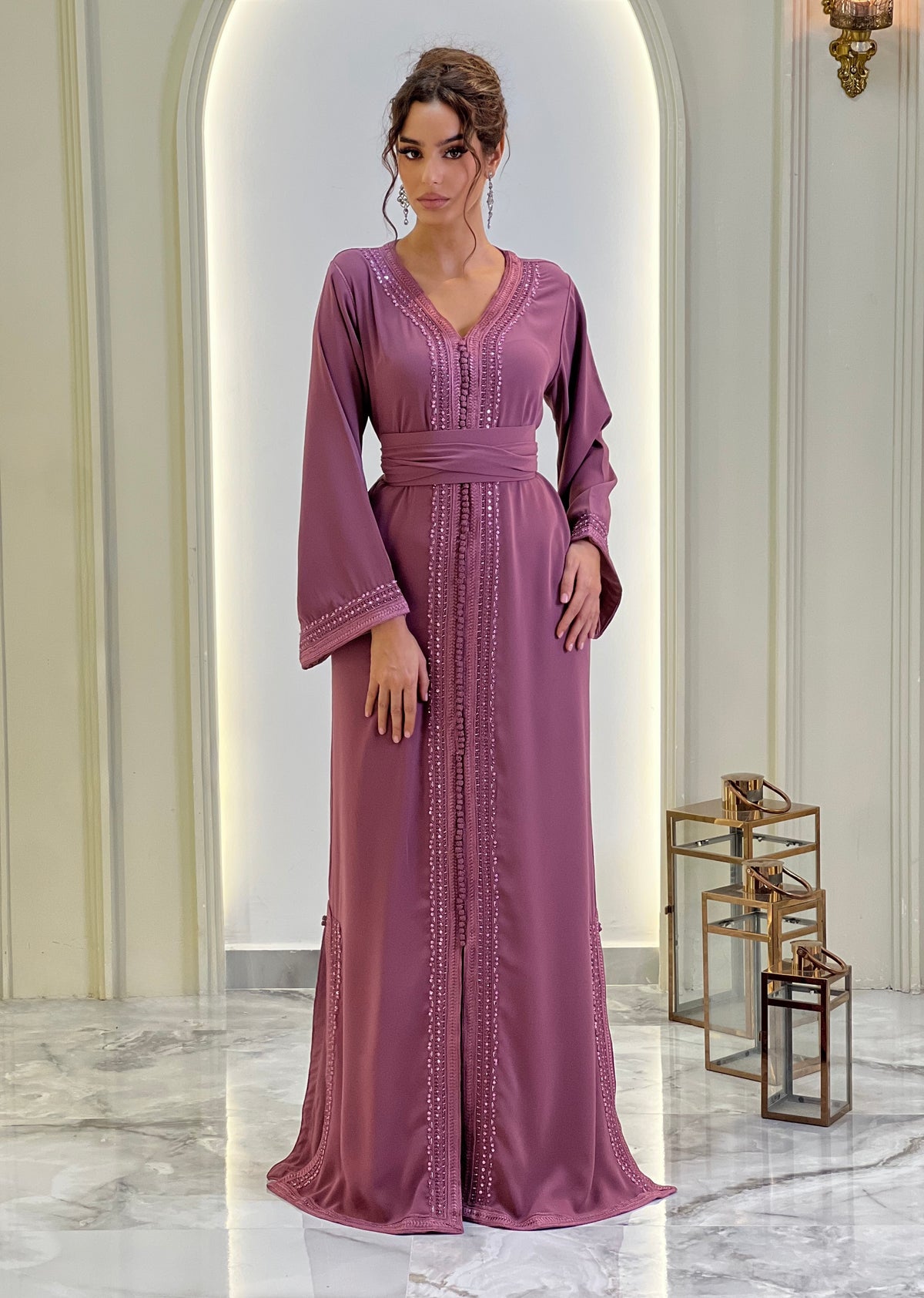 Kaftan Bayan, Moroccan kaftan in crepe – view 22 | Kaftan Elegance
