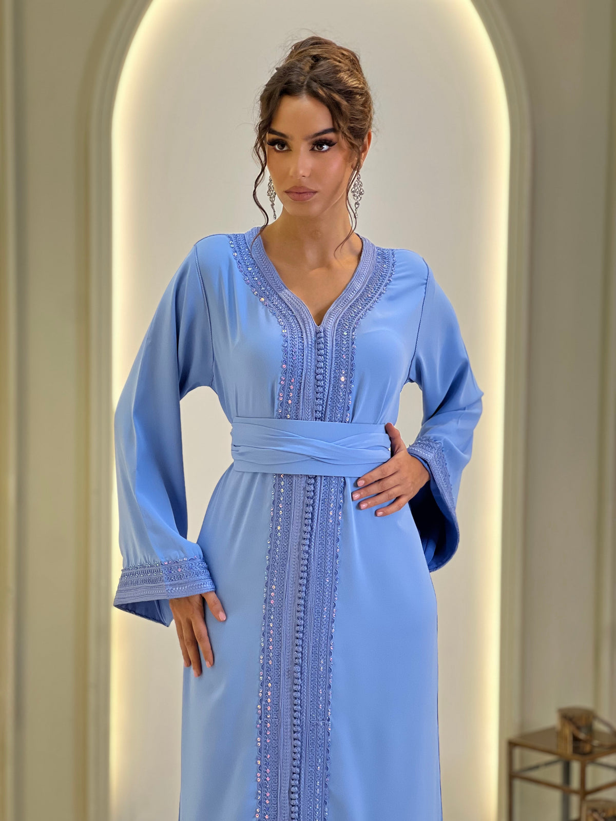 Kaftan Bayan, Moroccan kaftan in crepe – view 12 | Kaftan Elegance
