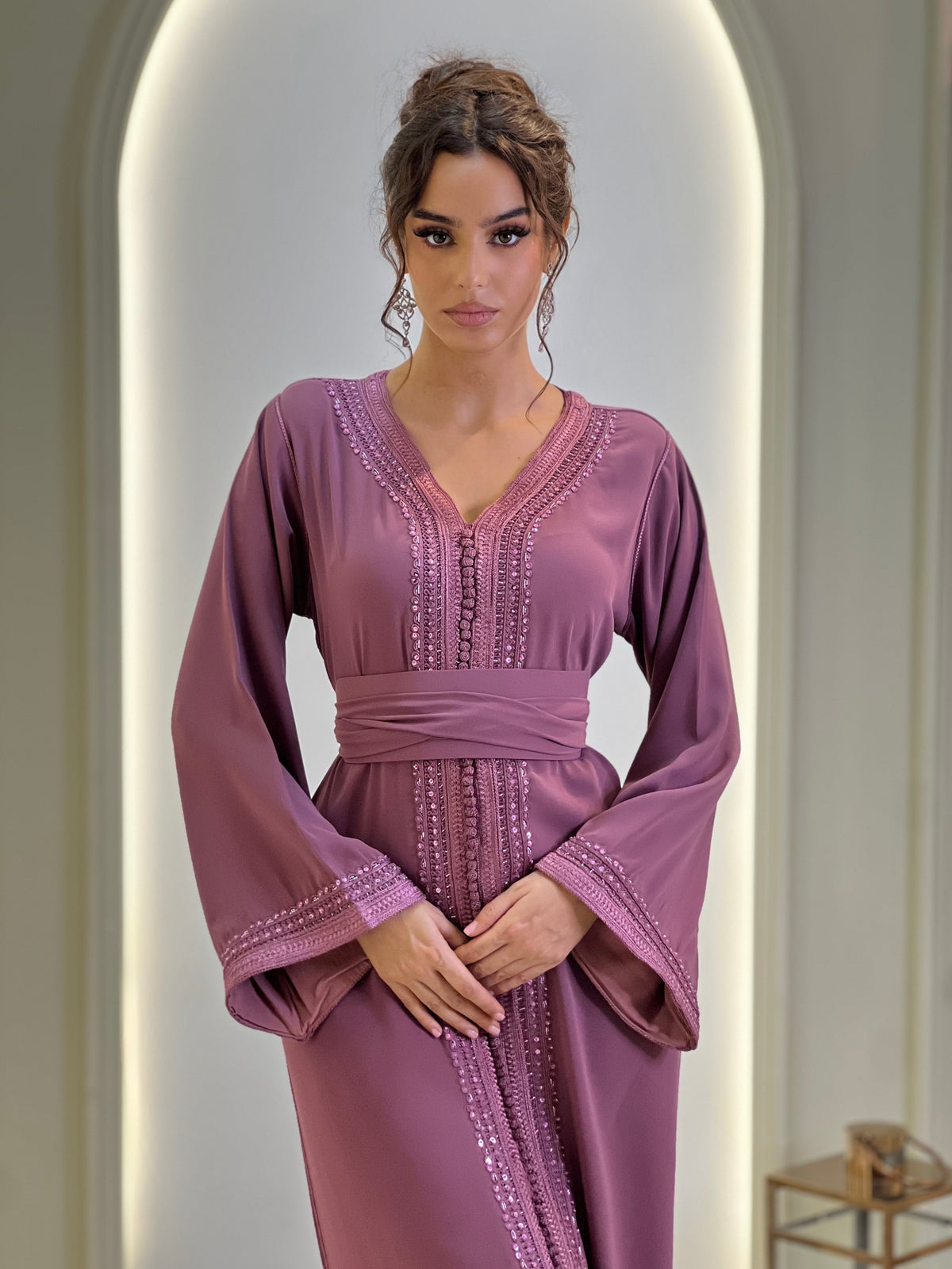 Kaftan Bayan, Moroccan kaftan in crepe – view 27 | Kaftan Elegance