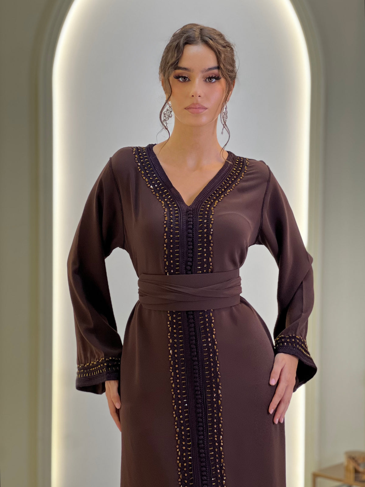 Kaftan Bayan, Moroccan kaftan in crepe – view 13 | Kaftan Elegance
