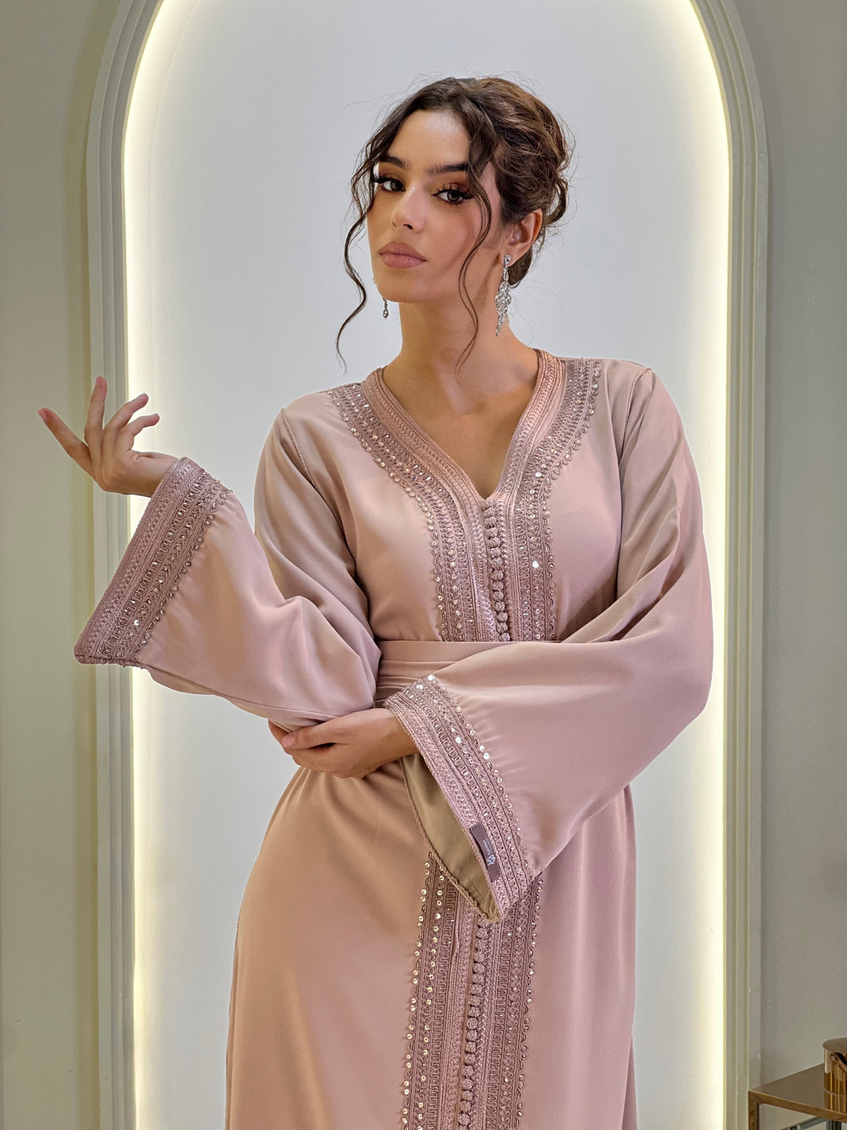Kaftan Bayan, Moroccan kaftan in crepe – view 31 | Kaftan Elegance