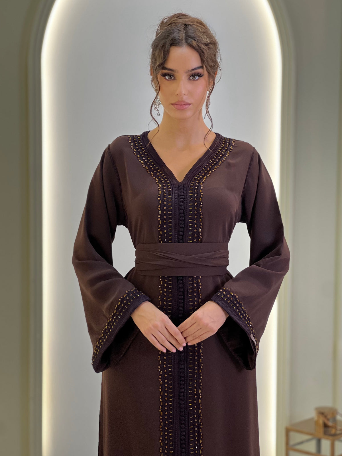Kaftan Bayan, Moroccan kaftan in crepe – view 4 | Kaftan Elegance