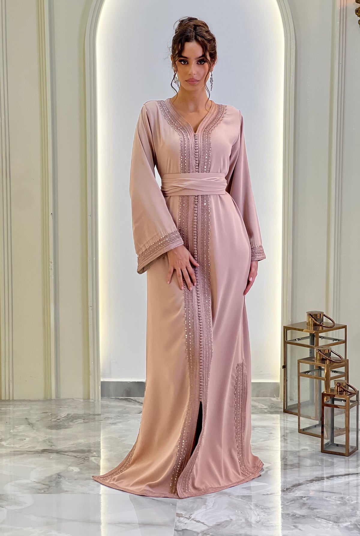 Kaftan Bayan, Moroccan kaftan in crepe – view 32 | Kaftan Elegance