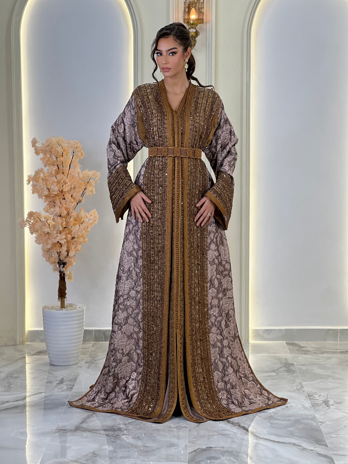 Lebsa Yelina, Moroccan lebsa in brocade – view 7 | Kaftan Elegance