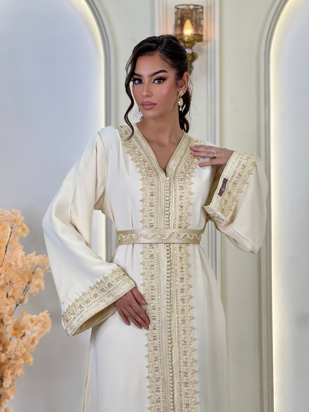 Kaftan Afnan, caftán marroquí de crepé | Kaftan Elegance