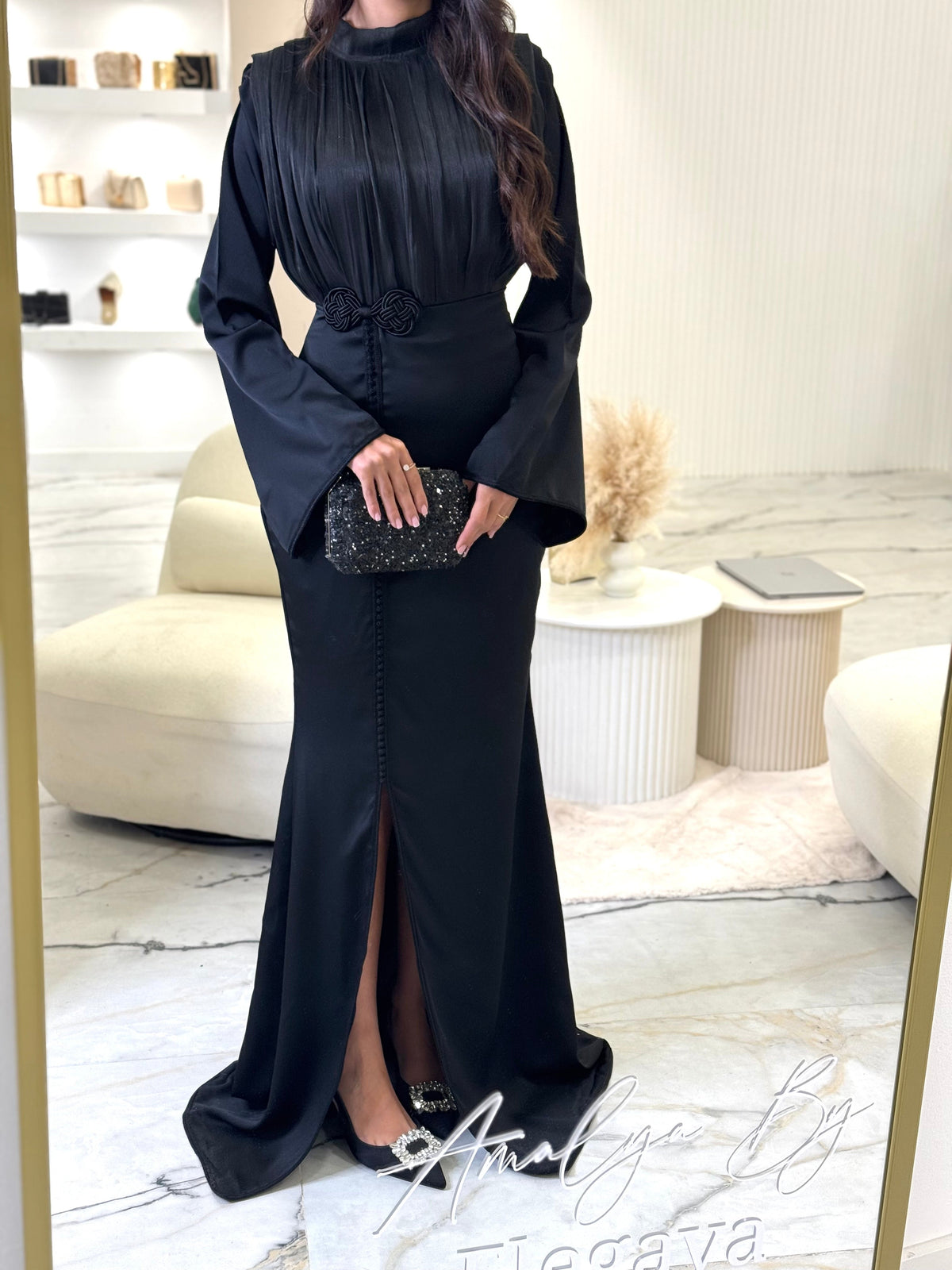 Black Pleated